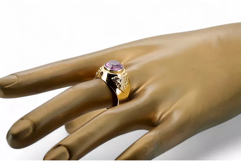 Vintage  Αμέθυστος Κίτρινος χρυσός 14 καρατίων vrc078y